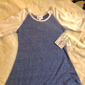 Lularoe Adeline Blue & White Kids Size 8 NWT